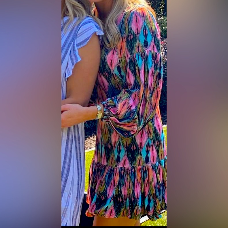 Rotate Birger Christensen Colorful V Neck Mini Dress